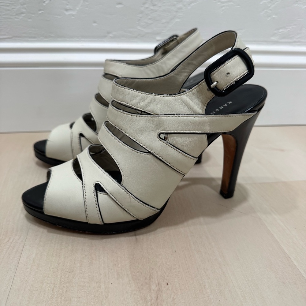 Karen Millen Cream Black High Heels Stiletto Women's EU 40 US 9